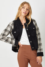 Load image into Gallery viewer, MYSTREE - Plaid Sleeve Corduroy Jacket