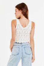 Load image into Gallery viewer, ANOTHER LOVE - Elora Crochet Crop Tank White
