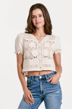 Load image into Gallery viewer, ANOTHER LOVE - Belize Mesh Button Sweater Vintage Cream