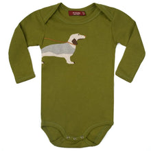 Load image into Gallery viewer, MILKBARN - Organic Cotton Green Dog Appliqué One Piece