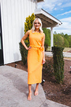 Load image into Gallery viewer, VELVET HEART - Tangerine "Aurelie" Sleeveless Gauze Dress
