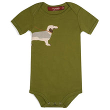 Load image into Gallery viewer, MILKBARN - Organic Cotton Green Dog Appliqué One Piece