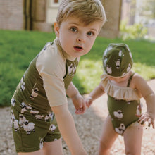 Load image into Gallery viewer, *MILKBARN - Zipper Short Sleeve Top & Trunks Swim Set in Valais Sheep