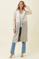 Mystree Color Block Long Coat