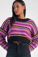 ELAN - Purple Stripe Sweater