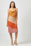 Mystree Color Blocked Slip Dress