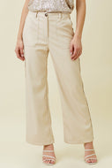 Mystree Contrasting Side Piping Faux Leather Trouser