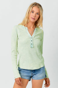 MYSTREE - Washed Thermal Henley Top