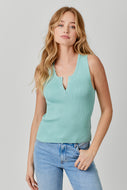MYSTREE - Ribbed Sweater Cami Seafoam