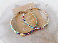 Cecelia Designs Sprinkles Beaded Round Hoop Earrings