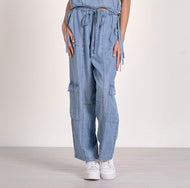 Elan - Denim Blue Pants Cargo