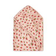 MILKBARN- Strawberry Organic Hooded Swaddle Blanket