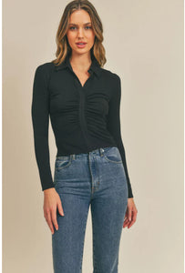 SADIE & SAGE - Play It Right Open Collar Top