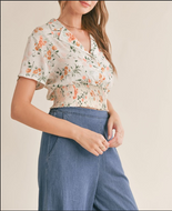 SADIE & SAGE - Bloom Brigade Collared Short Sleeve Shirt