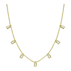 Stia Jewelry - Dazzling Dangles Baguette Necklace
