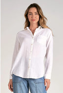Elan - White Long Sleeve Button Down