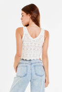 ANOTHER LOVE - Elora Crochet Crop Tank White
