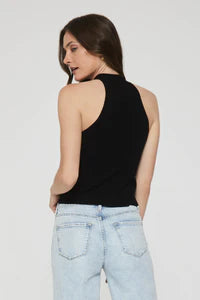 ANOTHER LOVE - Black Evie Mock Neck Halter Tank