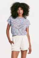 ANOTHER LOVE - Aurora Batsleeve Top Horizon Blue Multi Colored