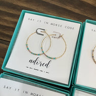 DOT & DASH - Morse Code Hoop Earring 