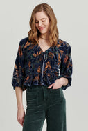 ANOTHER LOVE - Flora Printed Velvet Top - Euphoric Garden