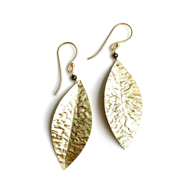 ERIN GRAY - Cabo Leaf Earring in Pyrite and Gold