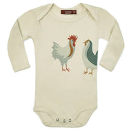 MILKBARN - Organic Cotton Natural Chicken Appliqué One Piece