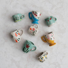 Load image into Gallery viewer, Creative Co- Op 3 - 6 oz. Hand-Painted Stoneware Espresso/Child&#39;s Mug, 8 Styles (Each One Will Vary)
