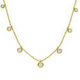 Stia Jewelry - Dazzling Dangles Graduated Round Bezel CZ Necklace