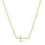 Stia Jewelry - Sideways Skinny Cross Necklace