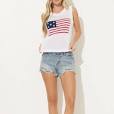 Ocean Drive - American Flag Sweater Tank