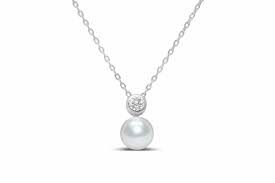 Stia Jewelry - Girl CZ Bezel/Pearl Necklace