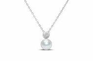 Stia Jewelry - Girl CZ Bezel/Pearl Necklace