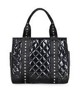 Load image into Gallery viewer, HAUTE SHORE  Black Studded Puffer Tote
