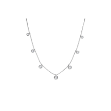 Stia Jewelry - Dazzling Dangles Graduated Round Bezel CZ Necklace