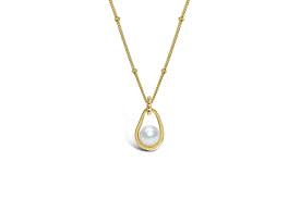Stia Jewelry - Cradled Baroque Pearl Necklace