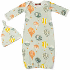 *MILKBARN - Newborn Gown + Hat Set