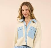 SADIE & SAGE - Jade Knit/Denim Contrast Jacket