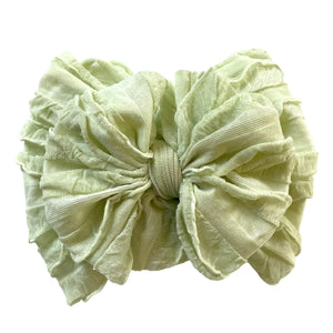 ROCKIN ROYALTY BABY - Ruffled Headband- Honeydew