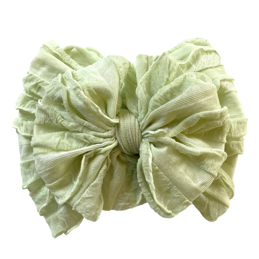 ROCKIN ROYALTY BABY - Ruffled Headband- Honeydew