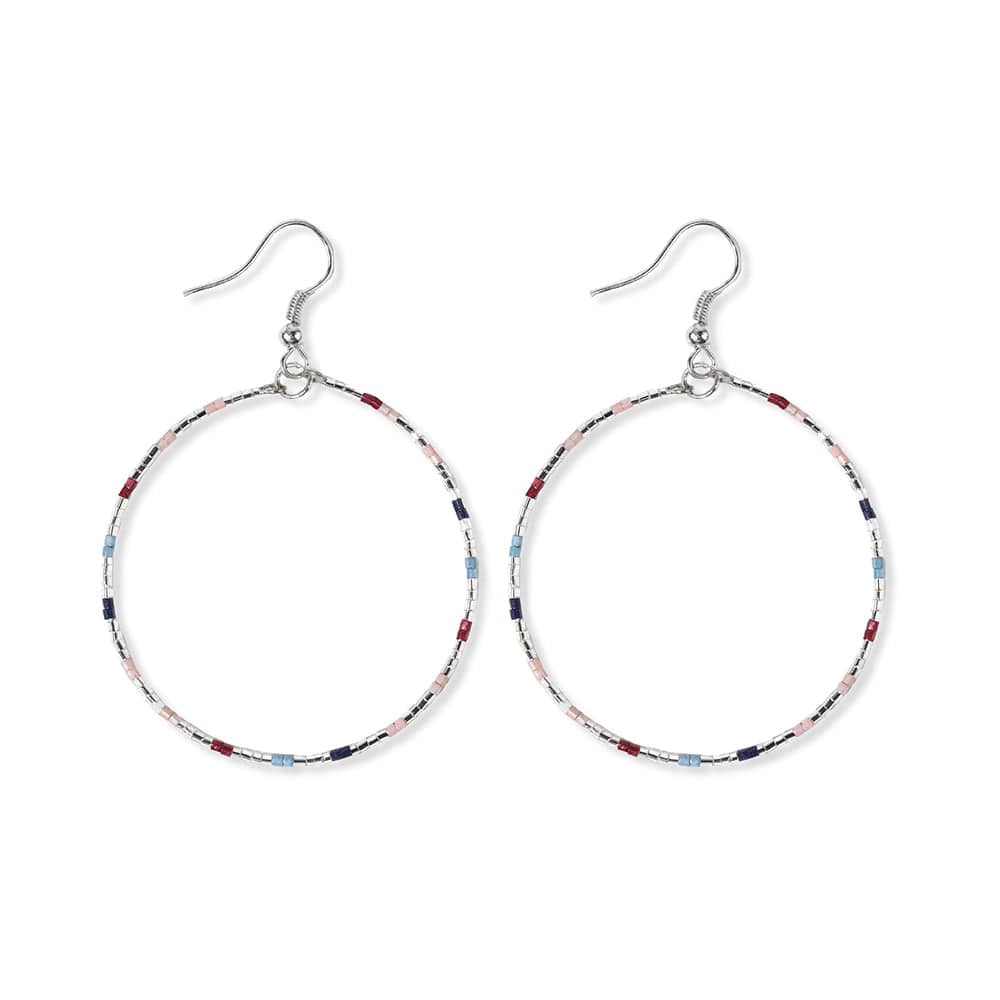 INK + ALLOY - Kelly Checkered Beaded Hoop Earrings Copenhagen