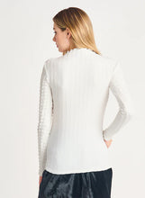 Load image into Gallery viewer, BLACK TAPE - Mock Neck Textured Knit Top - Off-White
