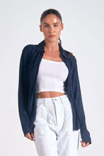 Load image into Gallery viewer, ELAN - Long Sleeve Button-Down Top in Navy
