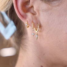 Load image into Gallery viewer, NIKKI SMITH - Gold Crystal Dagger Hoops
