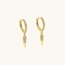 Load image into Gallery viewer, NIKKI SMITH - Gold Crystal Dagger Hoops
