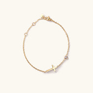 NIKKI SMITH - Martha Golden Cross Bracelet