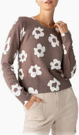 Sanctuary - All Day Long Sweater Cocoa Flower Pop