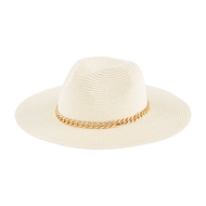 MUDPIE - Cream Gold Chain Fedora