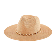 MUDPIE - Tan Gold Chain Fedora