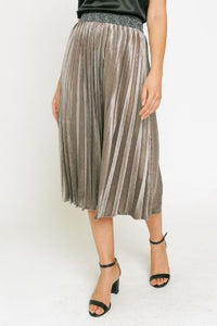 Mystree Pleated Velvet Skirt